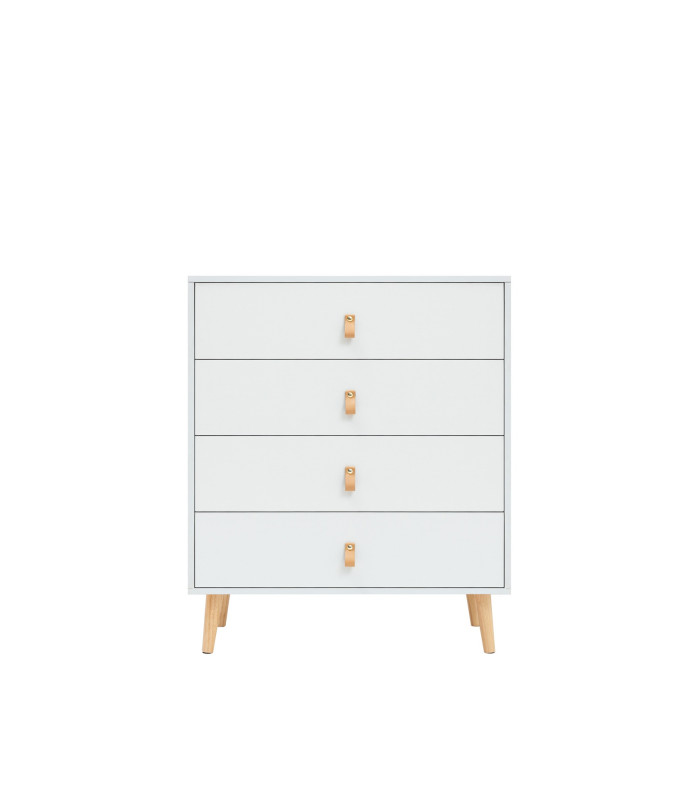 CÓMODA ANZIO BLANCA 4 CAJONES