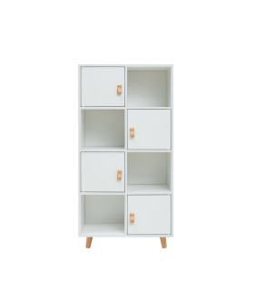 ESTANTERIA ANZIO BLANCA CON PUERTAS TIRADOR PU