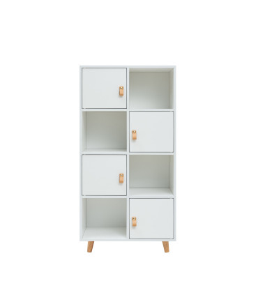 ESTANTERIA ANZIO BLANCA CON PUERTAS TIRADOR PU