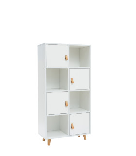 ESTANTERIA ANZIO BLANCA CON PUERTAS TIRADOR PU