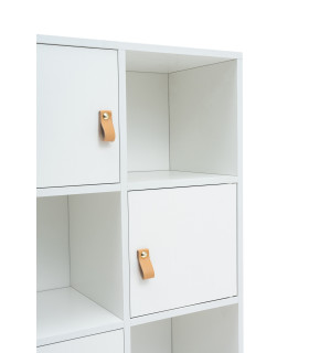 ESTANTERIA ANZIO BLANCA CON PUERTAS TIRADOR PU