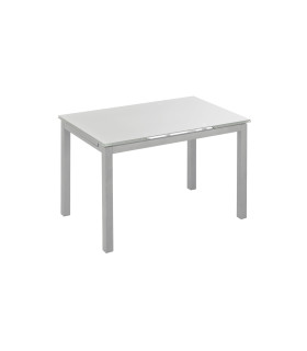 MESA BISBE EXTENSIBLE BLANCA CHASIS GRIS