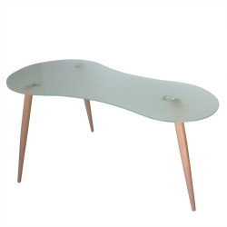MESA ESCRITORIO SKAT TRANSLÚCIDO PATAS ASERRADAS
