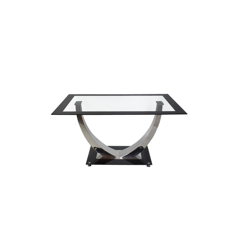 MESA UNIQUE NEGRA PATA CROMADA