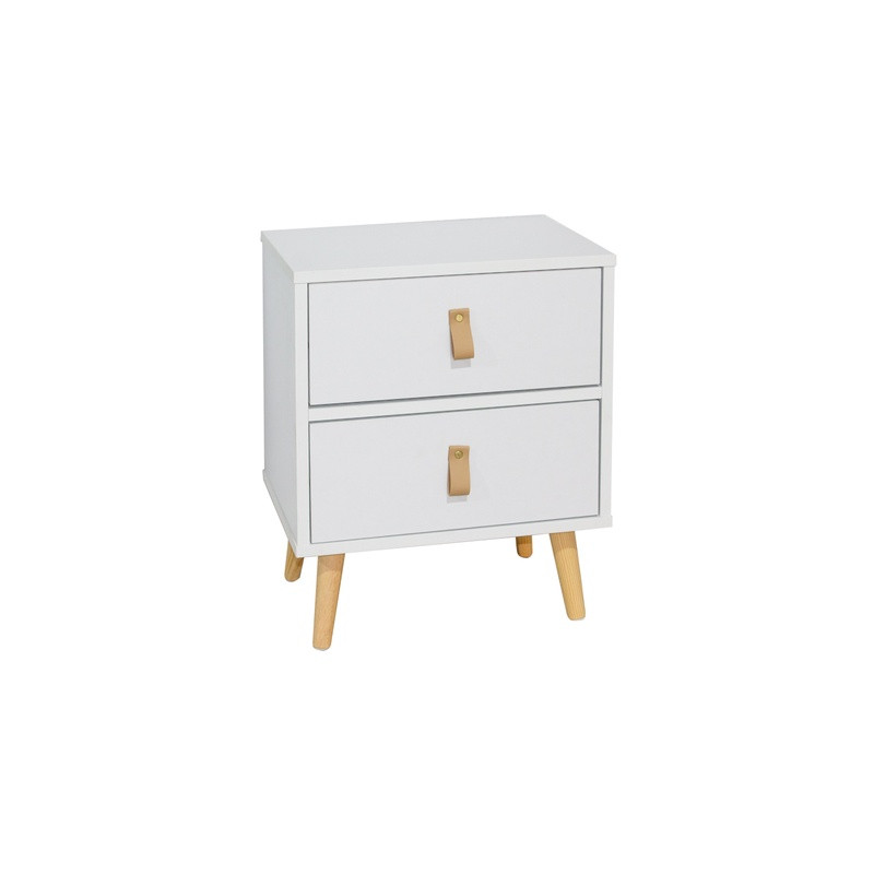 MESITA ANZIO BLANCA 2 CAJONES