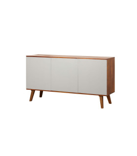 APARADOR PORTO 3 PUERTAS  GRIS CLARO ESTRUCTURA ROBLE