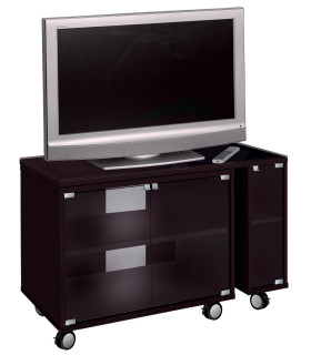 MESA GIRATORIA EN DOS MODULOS EN NEGRO BRILLO