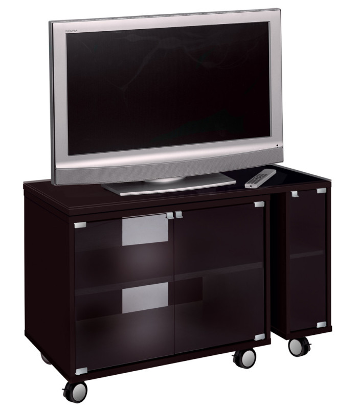 MESA GIRATORIA EN DOS MODULOS EN NEGRO BRILLO