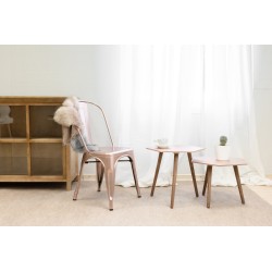 CONJUNTO  2 MESAS HEXAGONAL COBRE