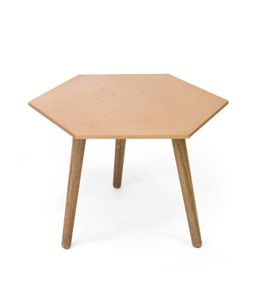 MESA HEXAGONAL PEQUEÑA COLOR COBRE