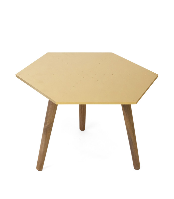 MESA HEXAGONAL PEQUEÑA COLOR ORO