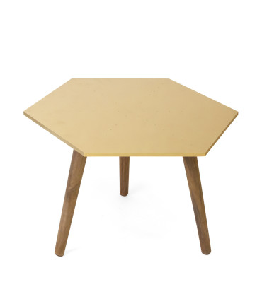 MESA HEXAGONAL PEQUEÑA COLOR ORO