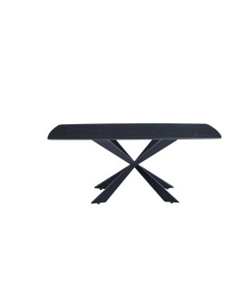 MESA TOKIO 120 EXTENSIBLE CROMADA NEGRA (copia)