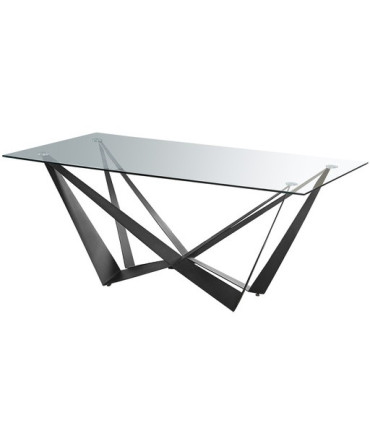 MESA W CRISTAL PATA ÁNGULOS NEGRA (1600*900*760)