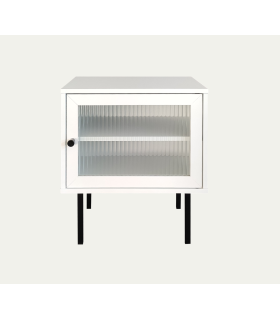 MESITA VITINIA BLANCA PUERTA CRISTAL